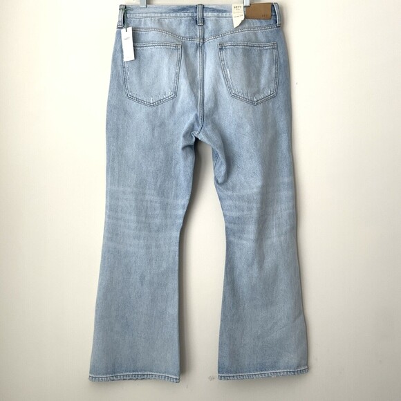 American Eagle AE77 Organic Cotton The Crop Flare Jeans Blue 33 - Picture 3 of 12